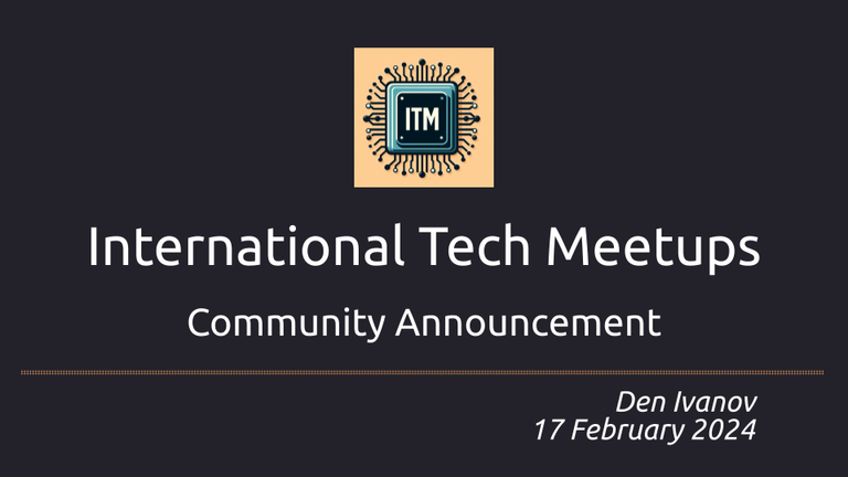 ITM Community Announcement
